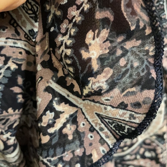 SUNDRESS blouson sundress Ruffled belted high low, casual vintage paisley Small - Picture 14 of 17